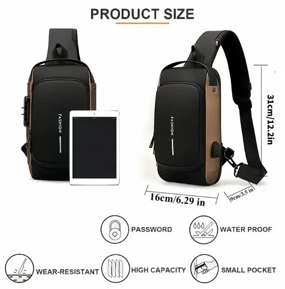 Men's Waterproof Anti-Theft Motorcycle Chest Bag